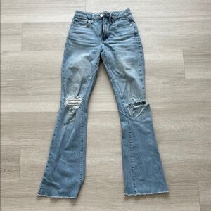 Women's Blue Distressed Jeans